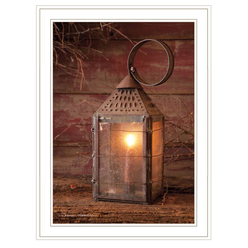 TrendyDecor4U Farmhouse "Innkeeper's Lantern" Framed Print Wall Art by